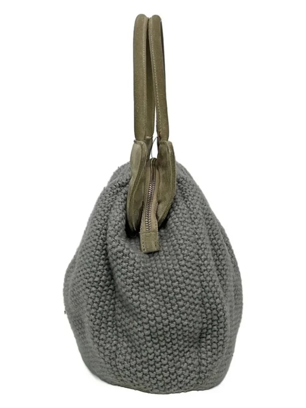 FABIANA FILIPPI Gray Gray Beige Wool Suede Handbag